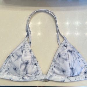 White and black tie dye swim top